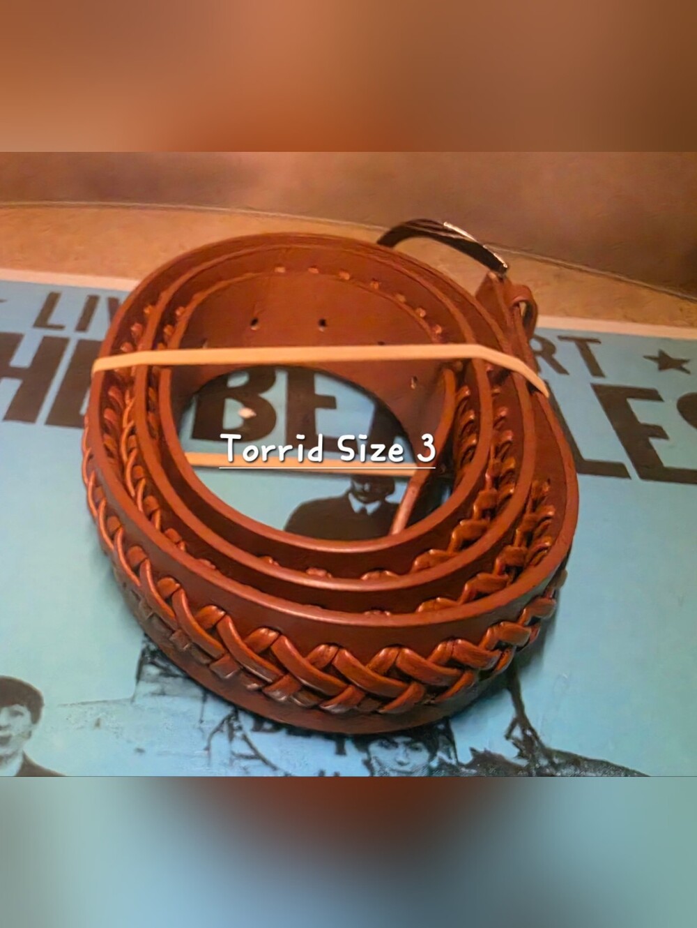 Torrid Size 3- Braided Leather Belt - Brown - EUC